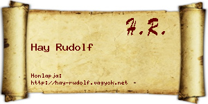 Hay Rudolf névjegykártya
